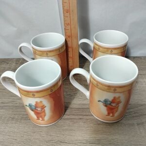 Orange Winnie The Pooh Bear Design Mugs Set